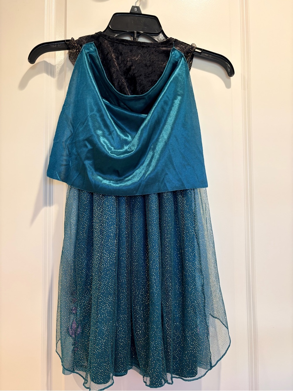 Disney Anna Teal, Black & Purple Girls Dress Removable Cape 4T - Picture 3 of 3